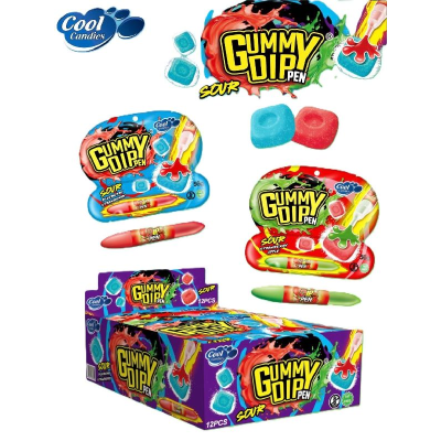 GUMMY DIP PEN FRESA Y ARÁNDANOS 12UD