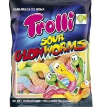 100g HALAL SOUR GLOWWORMS TROLLI