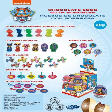 HUEVO CHOCO PAW PATROL 24ud