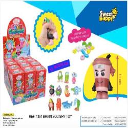BRAIN SQUISHY TOY CANDY 12 ud