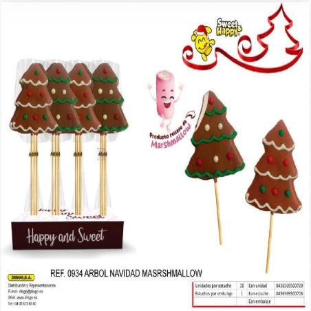 PIRULETA MARSHMALLOW ARBOL NAVIDAD 30u