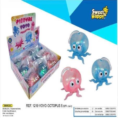 YOYO OCTOPUS GLITTER 12 ud