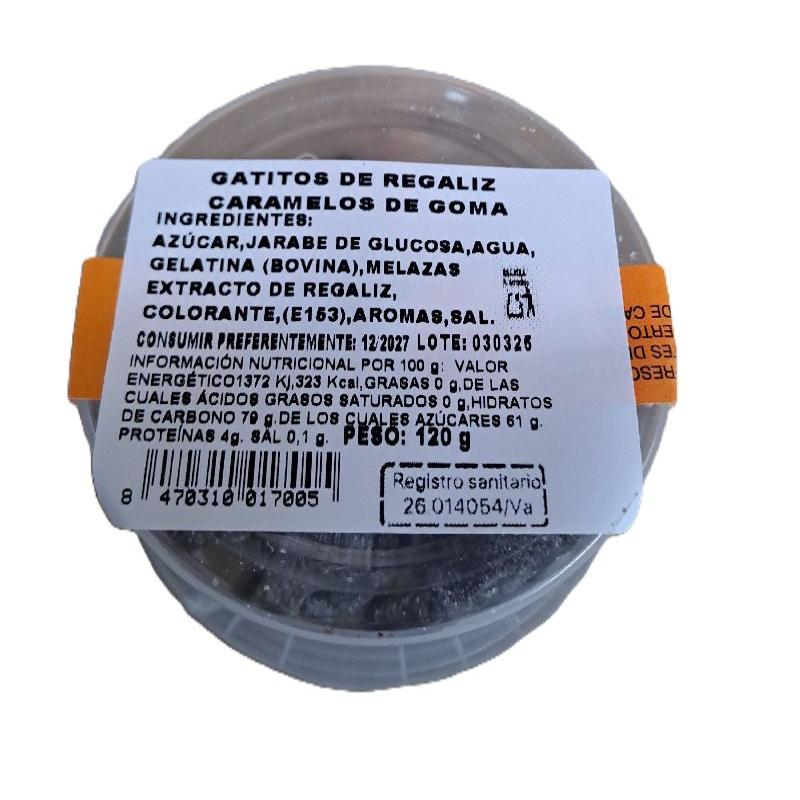 TARRINA GATOS DE REGALIZ 120g