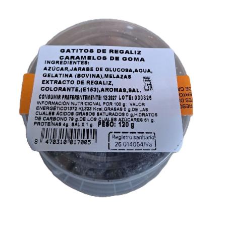 TARRINA GATOS DE REGALIZ 120g