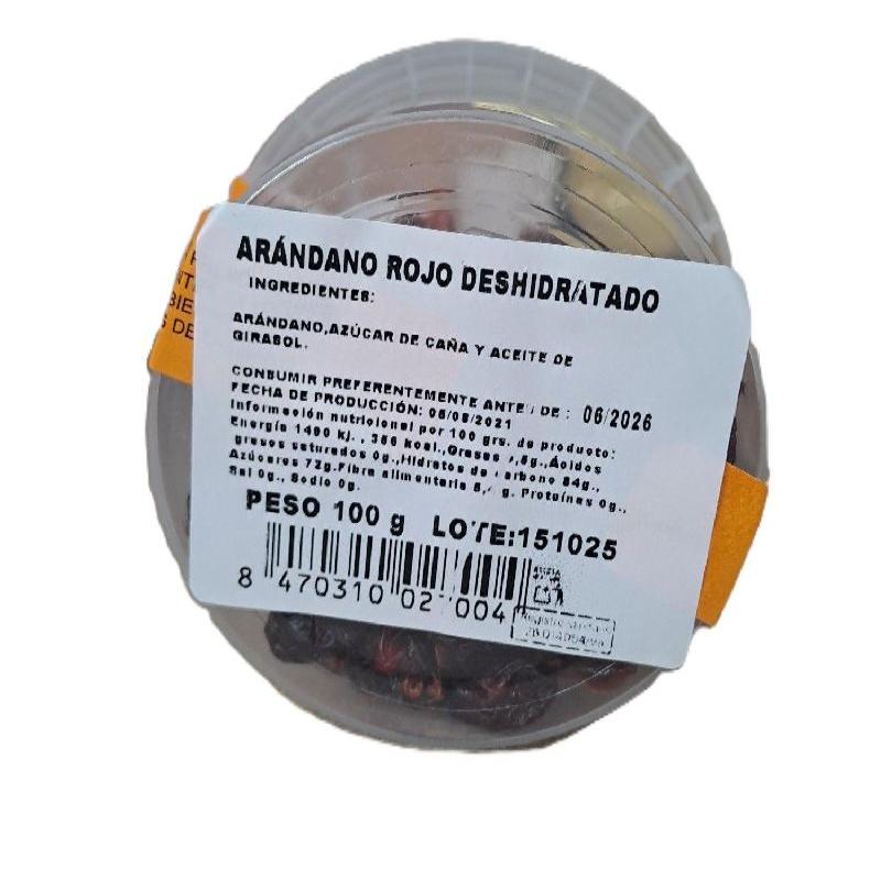 TARRINA ARANDANO ROJO DESHIDRATADO 100g