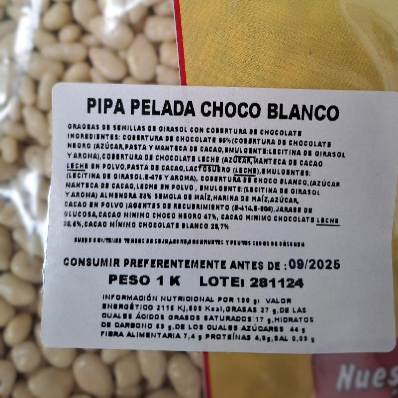 B/1kg  PIPAS CHOCO BLANCO