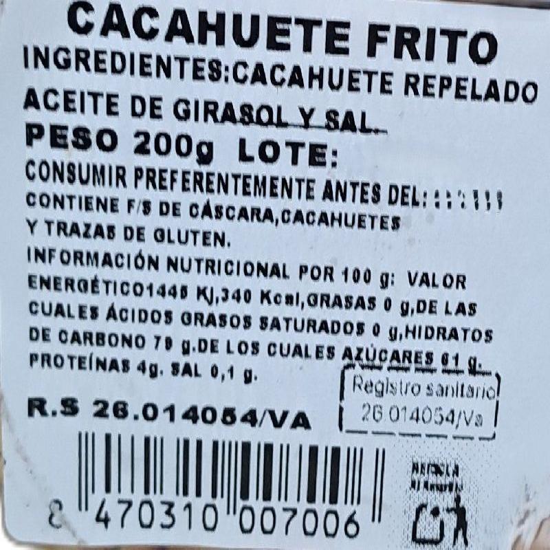 TARRINA CACAHUETE FRITO 200g