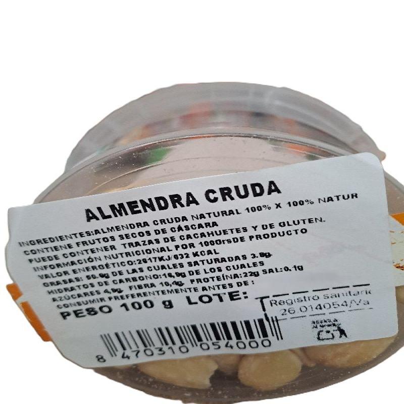 TARRINA ALMENDRA CRUDA 100g