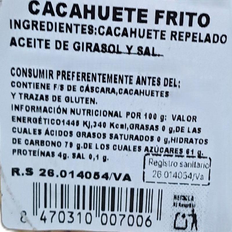 TARRINA CACAHUETE FRITO 125g